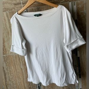 Cotton white boatneck Ralph Lauren
